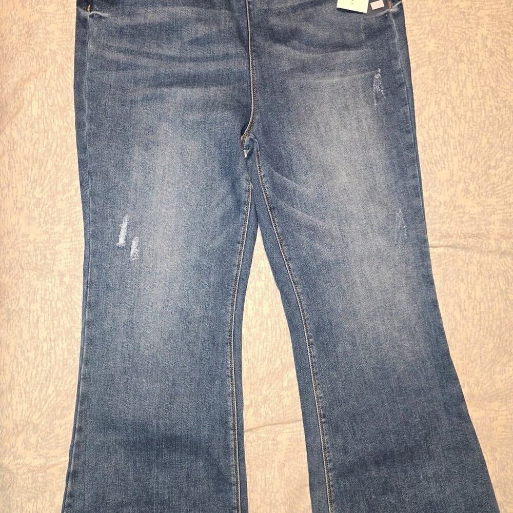 Risen jeans high rise pull-on flare 2XL BNWT